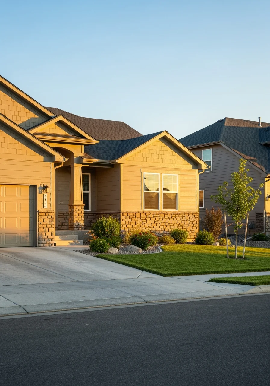 Portrait of a Payson residential home with clear driveway and neighborhood setting.