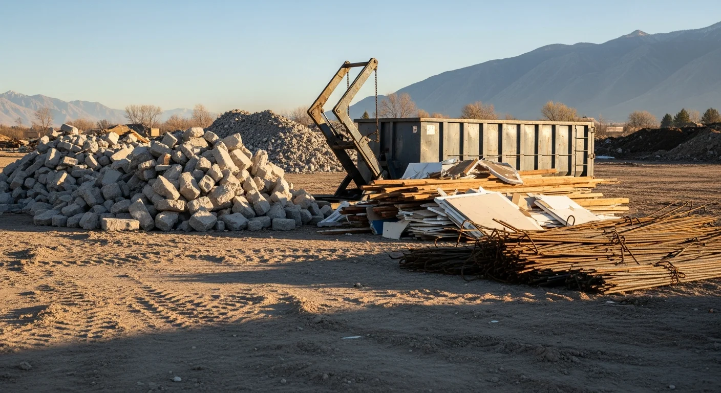 A cleared demolition site in Provo, UT with all concrete rubble, wood framing, and construction debris removed. A flat, clean lot remains ready for the next phase of development.